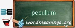 WordMeaning blackboard for peculium